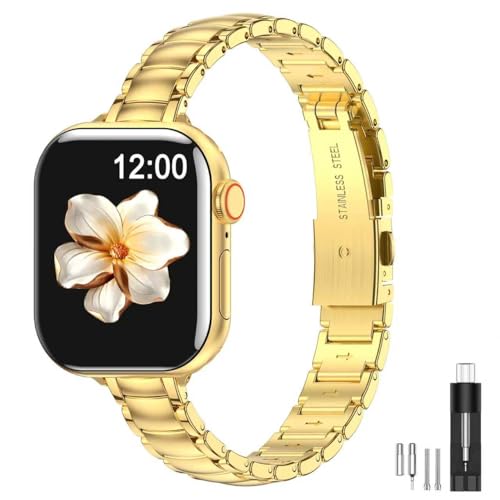 Bracelet Apple Watch acier inoxydable fin femme iWatch Series 10 9 8