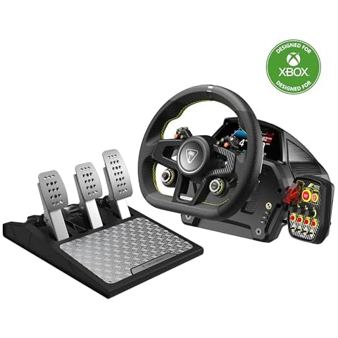 Turtle Beach VelocityOne Race Wheel & Pedal System Licensed for Xbox Series X|S, Xbox One, Windows PCs – 7.2Nm Direct Drive Force Feedback, 3 Pedals & Magnetic Paddle Shifters, Hall Effect Sensors Cover