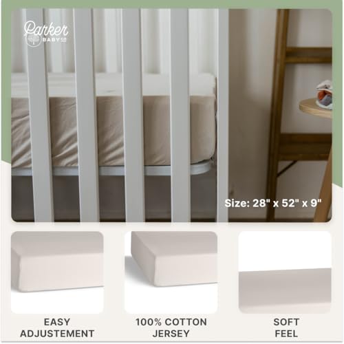 Image of Parker Baby Soft & Durable Fitted Baby Crib Sheets | Snug Fit for Standard Crib Mattresses | Machine Washable, Fade-Resistant & Modern Nursery Designs