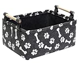 4: Elegante y funcional: bonito material de fieltro con dos asas, lindo y mantiene los juguetes de los perros manejables, fácil para que puedas sacar todos los juguetes. Hace que parezca una pieza de mobiliario hermoso
