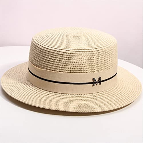 Chapeau femelle d'été en paille de plage style petit bowler chic