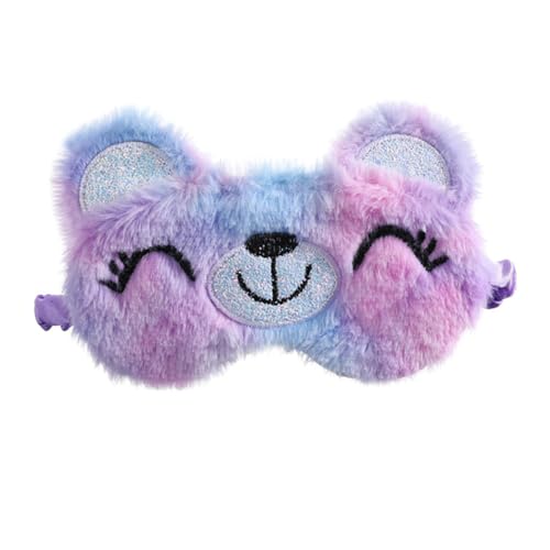 BIUDECO 儿童毛?小熊遮光睡眠眼罩 用軽量快眠ヘッドバンド 昼寝用メイク時にも使える柔らかいアイマスク