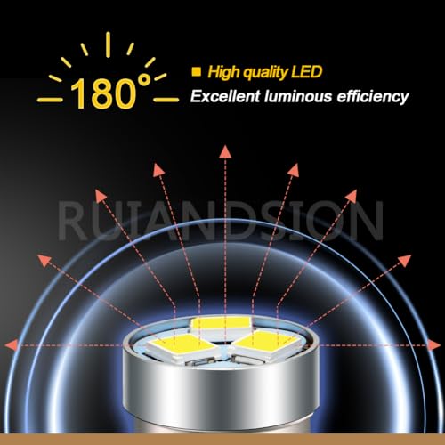 image for Ruiandsion 4-Pack E10 LED Bulbs 3V 6V 12V Miniature 3030 3SMD 300LM Wh