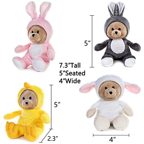 My-OLi-7-Easter-Bears-Pack-of-4-Stuffed-Costumed-Teddy-Bears-Bunny-Chicken-and-Sheep-with-Flippable-Hats-Easter-Gifts-for-Babies-Kids-Boys-Girls My OLi 7 Easter Bears Pack of 4 Stuffed Costumed Teddy Bears Bunny Chicken and Sheep with Flippable Hats Easter Gifts for Babies Kids Boys Girls