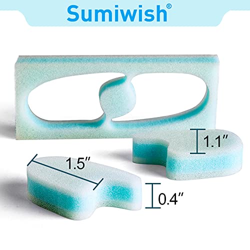 Image of Sumiwish Foam Toe Separators, 10 Pack Breathable Toe Spacers, Reduce Friction and Relieve Corns Pain, Overlapping Toes Corrector - (Blue)