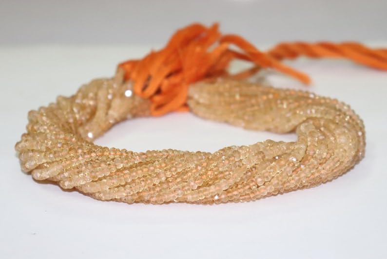 Citrine naturelle facettée perles de 4mm pour créer des bracelets d'été tendance