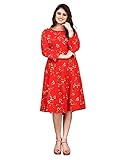 I ENTERPRISE Vestido de crepé beige ajustado y acampanado hasta la rodilla, vestido elegante, vestido de una pieza para mujer, vestido para mujer, vestido para mujer elegante, Red11, 38