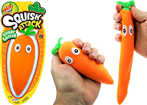 JA-RU Stretchy Carrot Squishy Sensory Toy (1 Unit) Stress 5560-1-Carrot