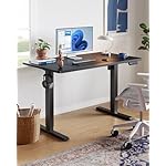 HUANUO 48" x 24" Electric Standing Desk Adjustable Height, 4 Memory Height Settings, Headphone Hook, Cable Manager, Sit Stand Up Desk for Home Office & Computer Workstation, Black - Image 2