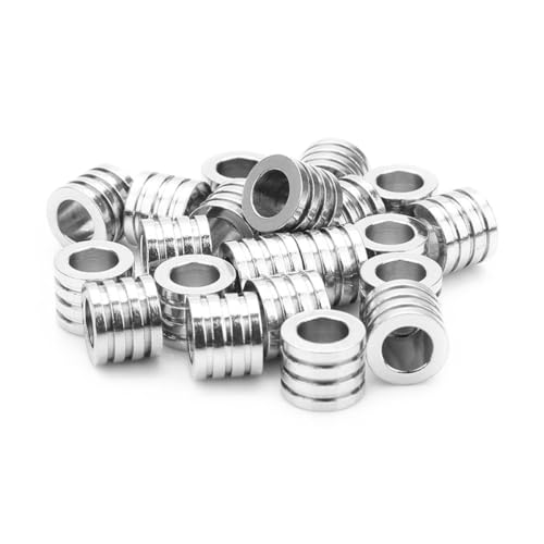 Perles Tubulaires en Acier Inoxydable Argenté Grand Trou 5 MM pour DIY Bijoux Accessoires x20
