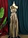 AOMEI Women's Gold Luxury Metallic One Shoulder Sleeveless Elegant Pleated Long Dress (1XL,X-Large)