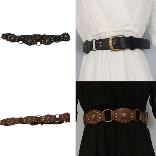 appuivbt Western Belts for Women Vintage Rivets Studded PU Belts Cowgirls Waist Belt for Pants Jeans Dresses2