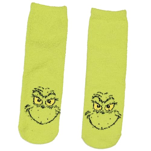 The Grinch Slipper Socks Matching Family Character Fuzzy Holiday Gripper Socks