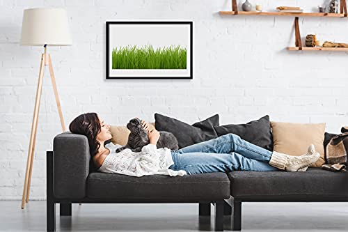 Affiche encadrée 60x40 cm herbe nature avec cadre en MDF Tulup