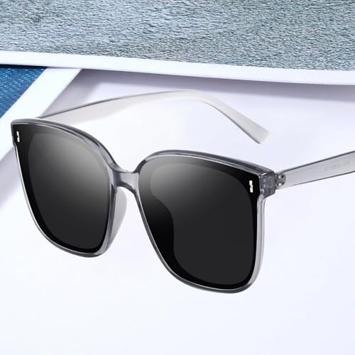 Image of IFLASH Oversized Polarized Square Sunglasses for Women Men Vintage Glasses with Flat Lens Fashion Stylish Shades