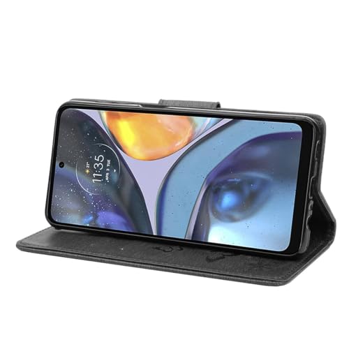 Étui clapet Motorola G22 noir antichoc avec support intégré