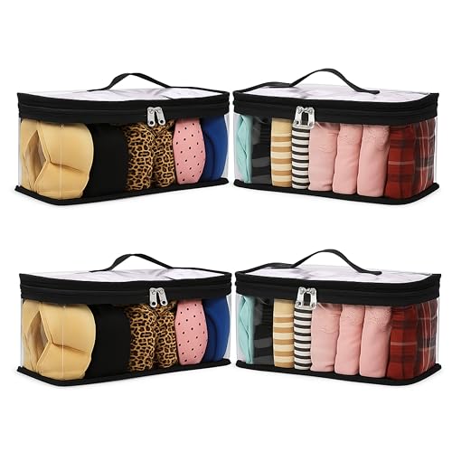 Image of FAB ELLITE Double Sided Hanging Organizer with 30 Clear Pockets | Wall Hanging Closet Storage for Socks Bra Underwear & Accessories Shelves Storage (Double-Sided Hanging Organizer, PVC Socks)