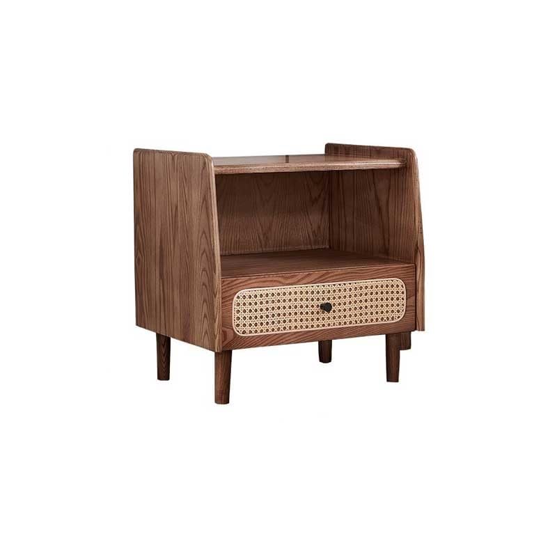 Mesita de Noche Mesita de noche de madera de ratán, armario de almacenamiento for el hogar, hotel, estilo Wabi-sabi, armario pequeño, mesita de noche Mesas Auxiliares Mesita de Noche para Dormitorio