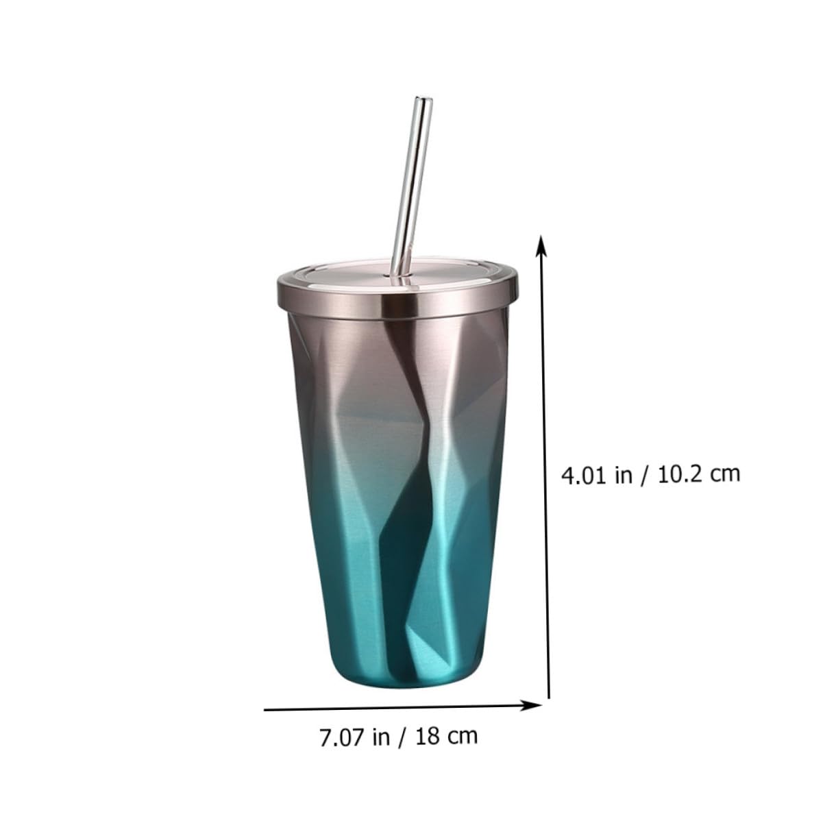 SOLUSTRE Doppelwandige Edelstahl Trinkbecher Spülmaschinenfest mit Strohhalm 2 Stück Bpa Frei für Wasser und Kaffee für Zuhause und Restaurant