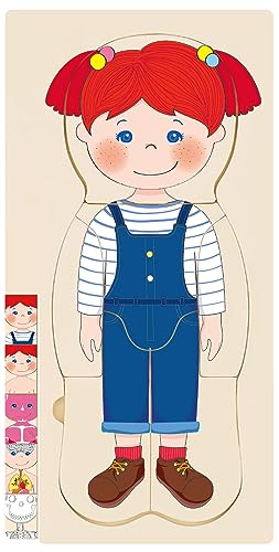 Image of MoinKidz Wooden My Body Puzzle for Toddlers & Kids, Girls Montessori Anatomy Puzzle Kid Play Set, Preschool Game Learning Human Body Skeleton Toys for Kids Ages 3-5