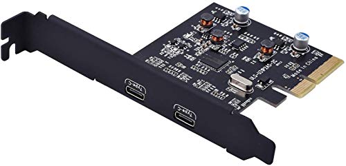 PCI-E Card YEELIYA USB 3.1 Gen 2 (10Gbps) PCI Express Card with 2 Port USB-C Ports PCI Express Controller Hub for Desktop PC, Support Windows XP 7 8 10