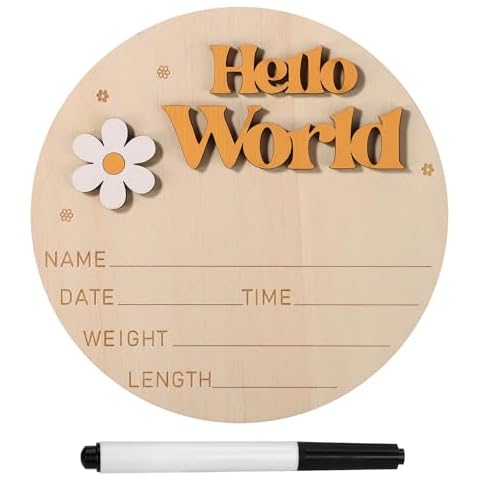 Gosknor Wooden Hello World Baby Sign Cover