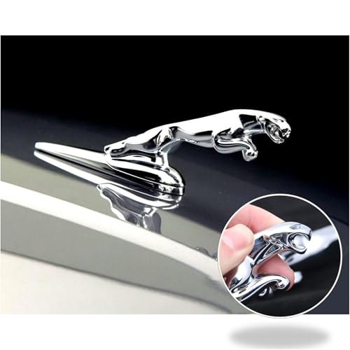 Image of Hood Emblem - Compatible with XE, XF, XJ JG Accessories- 3D Classical Design - Hood Emblem in Chrome /Black Finish(Chrome)