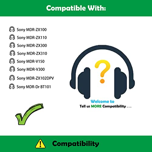 Repuestos de Almohadillas para Sony MDR-ZX100 ZX110 ZX300 ZX310 | Cuero de Proteína y Espuma de Memoria, Almohadillas para Auriculares Sony MDR-ZX100/ZX110/ZX300/ZX310/V150/V300/ZX102DPV/Dr BT101 miniatura 2