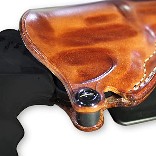 Premium Leather Owb Paddle Holster Open Top Fits S&W Model 60.357 Magnum 3'', Right Hand Draw, Brown Color #1176# #TOP2