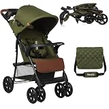 LIONELO Emma Plus Kinderwagen bis zu 15 kg, Kindersportwagen, leicht modern klein Buggy mit Liegeposition, zusammenklappbar, große Räder, großer Korb, Tasche