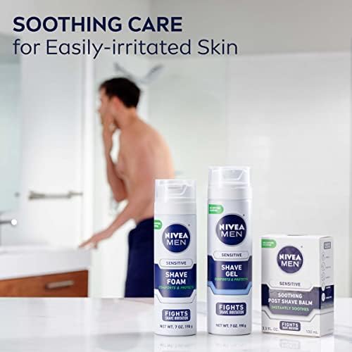 NIVEA FOR MEN Sensitive, Shaving Gel 7 oz (Pack of 3)
