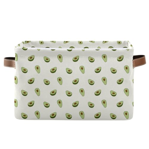 Cesta de almacenamiento genérica para organizar, caja decorativa plegable de aguacate, cestas grandes plegables para clóset con asas, 1 paquete