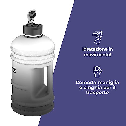 Hydrate Xl Jug Half Gallon Water Bottle - Bpa Free, Flip Cap, Ideal For Gym, Large Sports Bottle, Extra Strong Material - Mono (74 Oz Water Bottle) #TOP3
