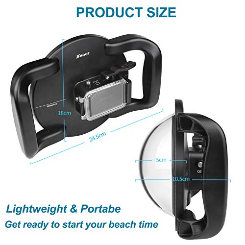 D&F Underwater Dome for DJI OSMO Action Camera, Dual Handheld Tray Dome Port Housing Case Up to 45m/147ft Waterproof Diving Photography Accessories - Thumbnail 6
