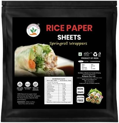 - Nourcery Rice Paper Sheets 200g | Gluten-Free Spring Roll Wrappers, 22cm | for Fresh Rolls, Fried Wraps, Dumplings & Vietnamese Dishes.