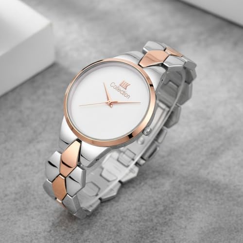 Image of IIK COLLECTION Watch for Women Round Dial |Analogue Quartz Movemnet Ladies Watch|Long Battery Life|Stainless Steel Adjustable Bracelet Chain Strap|Fancy Clasp Safety Watch for Woman