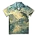 Bass Fishing Men's Button Down Shirts Short Sleeve Casual Shirts Summer T-Shirt Top for Vacation Wedding L