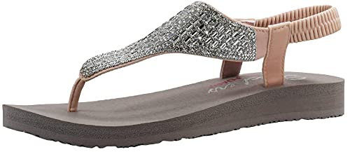 Image of Skechers Women's Meditation Rock Crown Flat Sandal Light Pink 8 M US