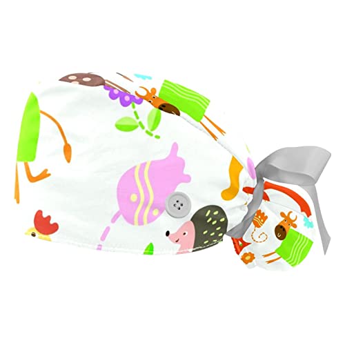 Casquettes de travail respirantes et anti-transpiration avec motifs animaux mignons
