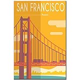 San Francisco Fridge Magnet California Vintage Poster Travel Souvenir