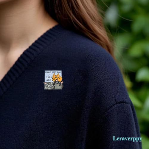 Image of Enamel Pin,I Was Normal 3 Cats Ago Lapel Pin,Cute pet Brooch,Humorous Kittens Badge,Decor DIY,Denim Jacket Canvas Bag Backpack Accessory,Gift For Cat Lover Teens Friends Conversation Opener