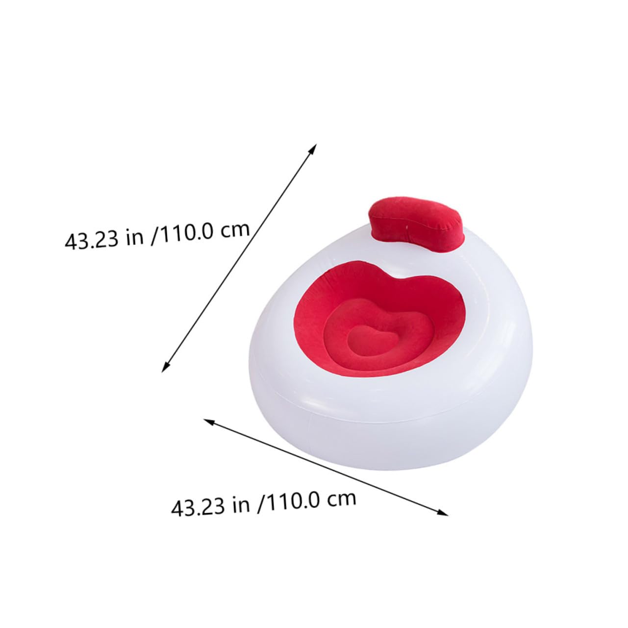 ORFOFE Sillón Inflable Portátil Rojo con Respaldo Plegable para Exteriores Ligero y Duradero para Camping Playa Festival y Parque