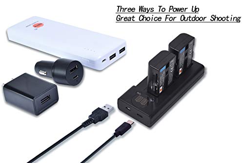 Cargador USB dual y batería NP-FM50 compatible con Sony NP-QM51 6