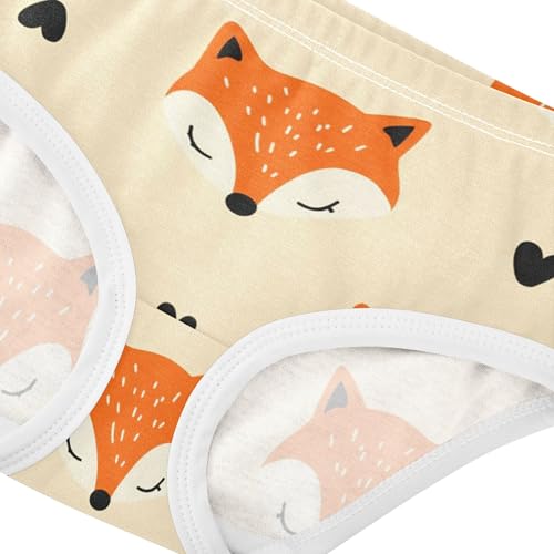 Cute Orange Fox Hearts Beige Toddlers Underwear Floral 2t Cotton Girl Panties Cute Cartoon Underpants Briefs4
