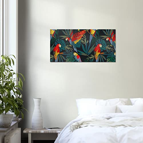 Art mural animal pour mur vide tableau perroquet encadré jungle