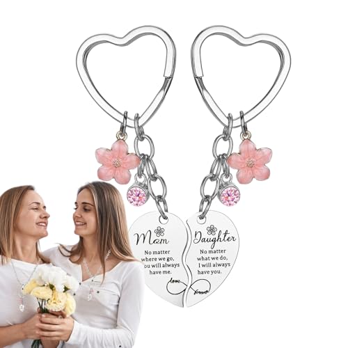 Niktule Heart Key Rings, Heart Matching Keyring,Keychain de corazón a juego - Favores de la fiesta de colgable para el Día de Acción de Gracias Boda de cumpleaños del Día de la Madre