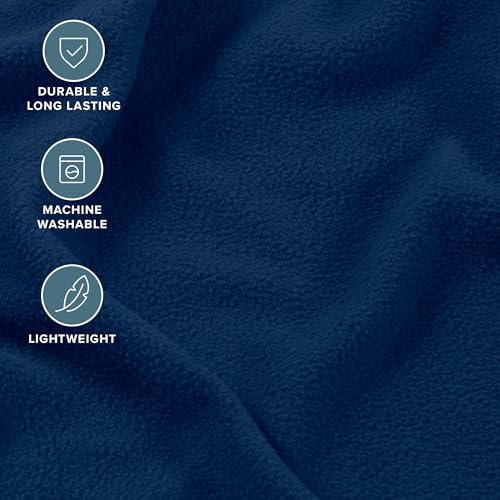 Image of Bare Home Super Soft Fleece Sheet Set (Queen, Dark Blue) | Extra Plush Polar Fleece, No-Pilling Bed Sheets, All-Season, Cozy Warmth, Deep Pockets 6 to 15 Inches