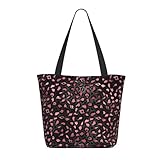 Moda funcional: combina estilo con funcionalidad, esta bolsa de mano con estampado de leopardo negro y rosa con cremallera es una bolsa de trabajo por excelencia para mujeres. Es más que una bolsa; es un accesorio elegante que mejora tu vida cotidiana