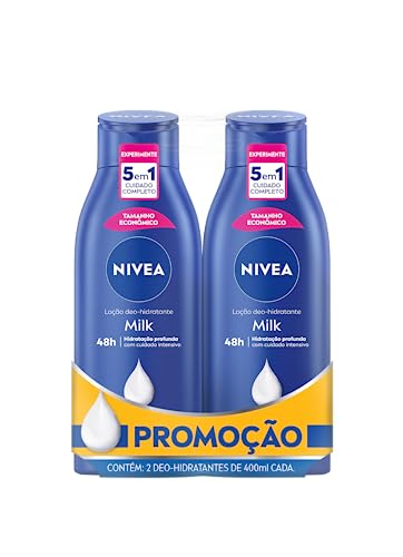 NIVEA Kit com 2 Loções Hidratantes Milk Pele Seca a Extrasseca 400Ml Cada, Nivea