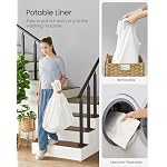 SONGMICS Rolling Laundry Hamper with Lid, 160 L 3-Section Synthetic Rattan - Image 6